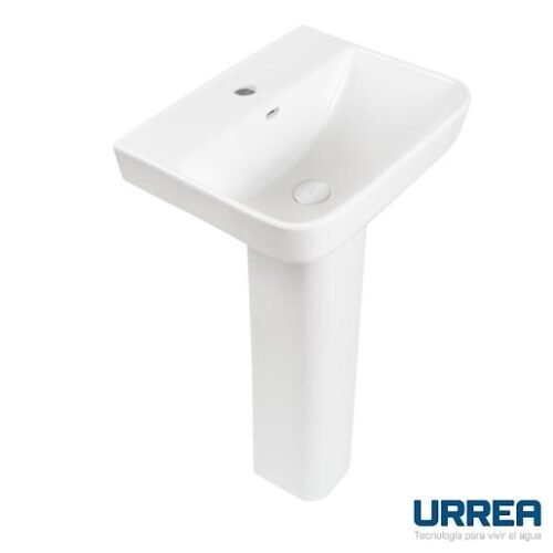 Lavabo ANGOLO de pedestal de 1 taladro (Blanco) - LV6048A021