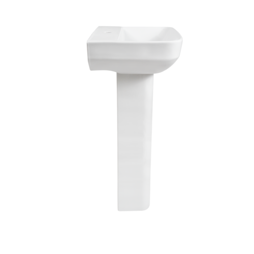 Lavabo ANGOLO de pedestal de 1 taladro (Blanco) - LV6048A021