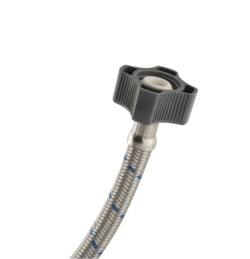 Manguera para fregadero de nylon gris y tuercas plásticas - LVPP-55