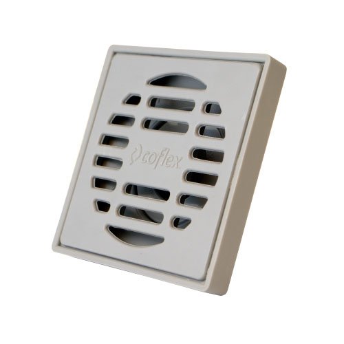 Coladera cuadrada de ABS gris con rejilla ABS y VAO - PC-160