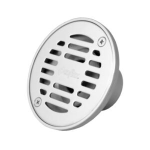 Coladera redonda de acero inoxidable con rejilla acero inox. Cal 16 y VAO - PC-302