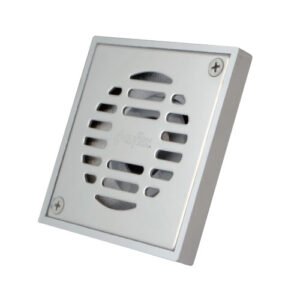 Coladera cuadrada de latón con rejilla de acero inox. Cal 16 y VAO - PC-321