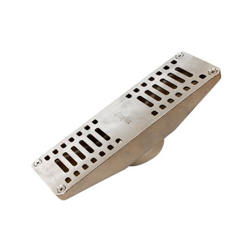 Coladera rectangular de latón con rejilla de acero inoxidable 23.5cm - PC-340