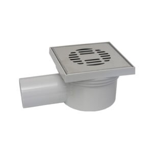 Coladera PVC Descarga Lateral Rejilla de Acero Inox. trampa Integrada - PC-622