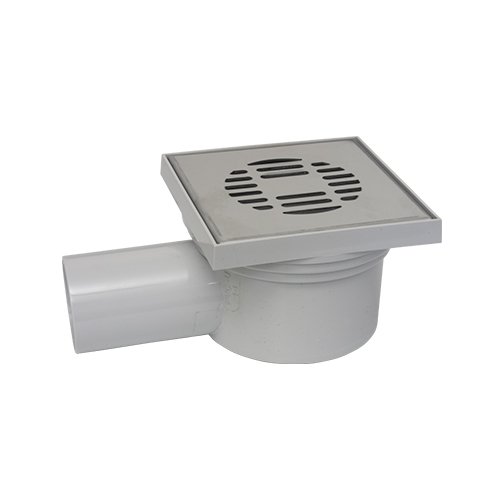 Coladera PVC Descarga Lateral Rejilla de Acero Inox. trampa Integrada - PC-622