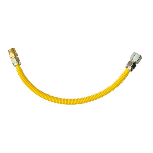 Manguera p/gas, acero inox plast, 1/2" x 3/4", 24" - PC-G24