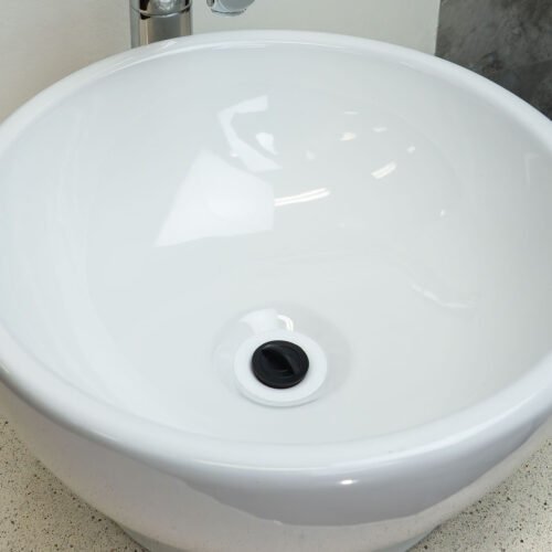Contra de polipropileno blanca para lavabo con rebosadero - PH-202