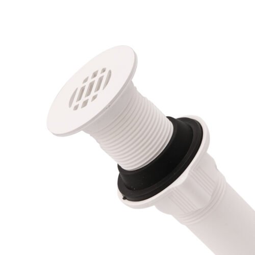 Contra plástica con rejilla blanca para lavabo con rebosadero - PH-208