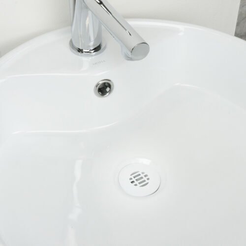 Contra plástica con rejilla blanca para lavabo con rebosadero - PH-208