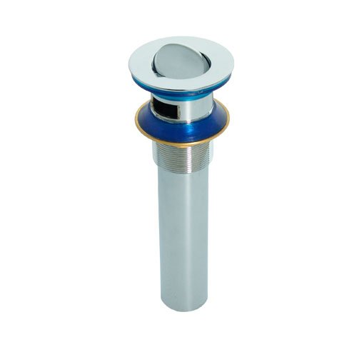 Contra cromada con tapón giratorio para lavabo con rebosadero - PH-215