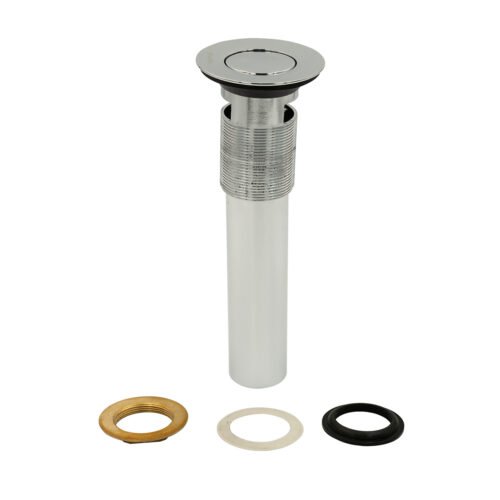 Contra cromada con tapón giratorio para lavabo con rebosadero - PH-215
