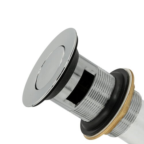Contra cromada con tapón giratorio para lavabo con rebosadero - PH-215