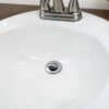 Contra cromada con tapón giratorio para lavabo con rebosadero - PH-215