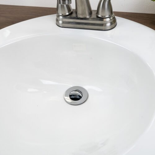 Contra cromada con tapón giratorio para lavabo con rebosadero - PH-215