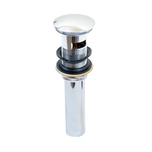 Contra cromada con tapón push para lavabo con rebosadero - PH-219