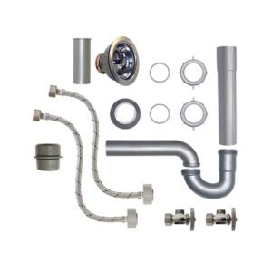 Kit instalación de Fregadero 1 tarja con contracanasta p/tubo de cobre - PS-F006