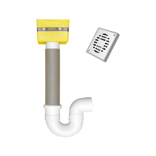 Sistema de Trampa Sencilla, coladera cuadrada ABS rejilla de acero inox. - ST-201