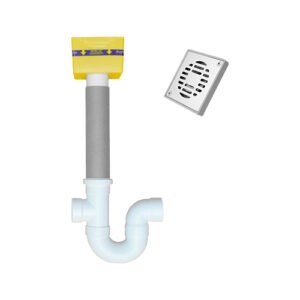 Sistema de Trampa Doble, coladera cuadrada ABS rejilla de acero inox. - ST-203