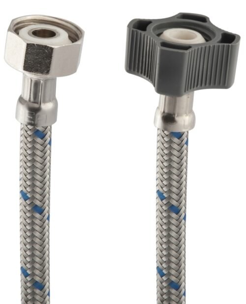Manguera para WC de acero inoxidable y tuercas de latón - plástico - WALP-35