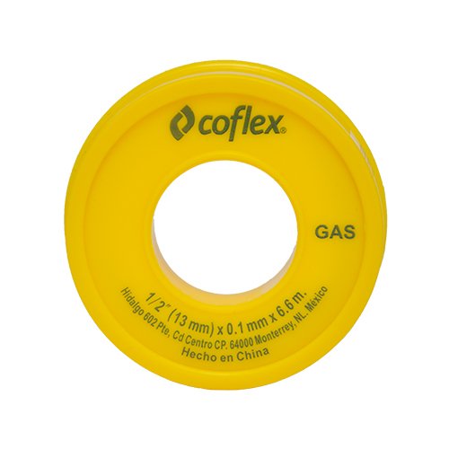 Cinta selladora para gas amarilla de 1/2" x 260" (6.60m) - WTG12-60