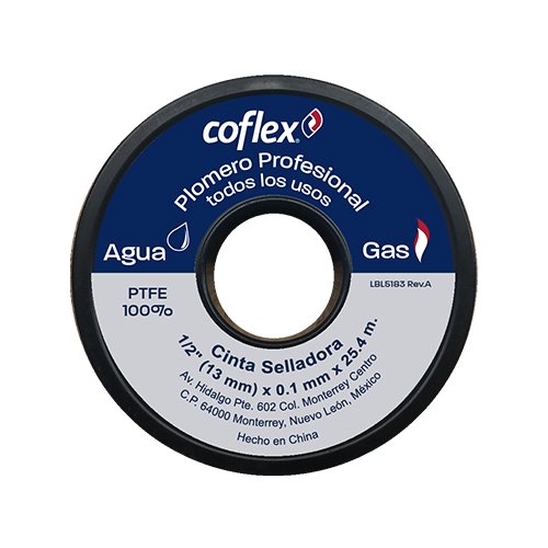 Cinta selladora para el Plomero Profesional 0.1 mm x 25 m 1/2” - WTP12-25