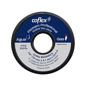 Cinta selladora para el Plomero Profesional 0.1 mm x 25 m 3/4” - WTP34-25
