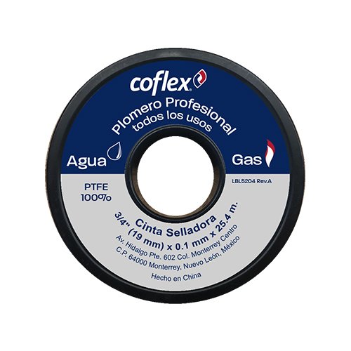 Cinta selladora para el Plomero Profesional 0.1 mm x 25 m 3/4” - WTP34-25