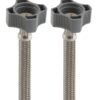 Manguera para WC de nylon gris y tuercas de plástico - WVPP-35
