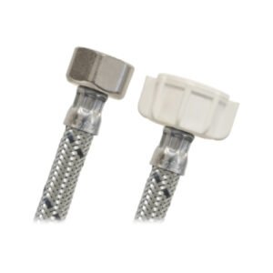 Paq. 3 manguera sanitario acero premium, 1/2" x 7/8", 35cm - AS-E35-PP