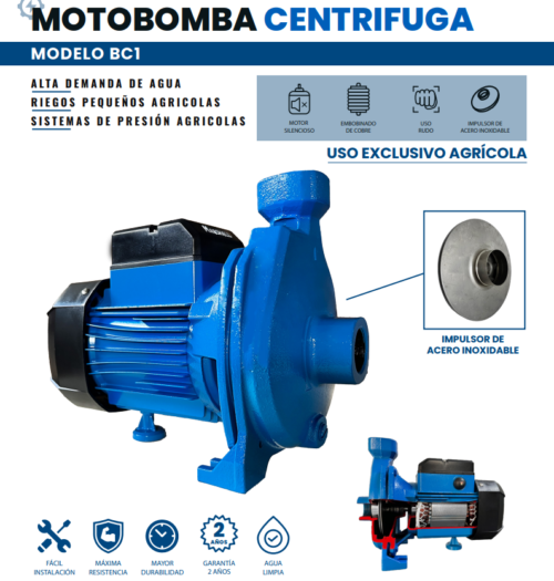 BC1-050-2 Bomba centrífuga 1/2 HP Marshall