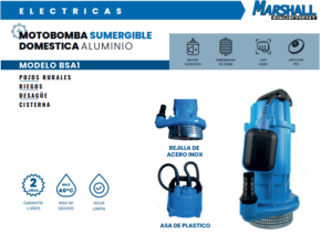 Bomba sumergible aluminio 1/2HP c/flotador Marshall