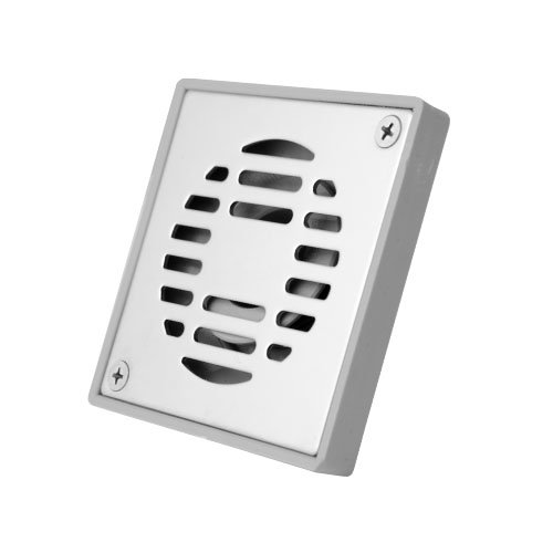 Coladera cuadrada de ABS gris con rejilla de acero inox. Cal 18 y VAO (DWV, frontera y Cédula 40) - PC-162-DWV