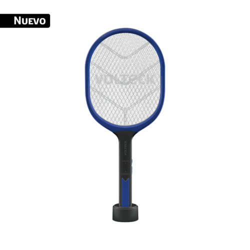 43893 - Raqueta mata moscas y mosquitos con base, recargable VOLTECK