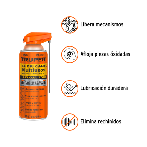 104215 - Lubricante multiusos aerosol aplicador doble acción, 400 ml