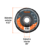 104280 - Disco removedor / limpieza 4-1/2" centro 7/8", TRUPER