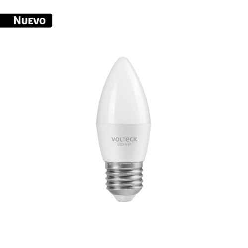 43748 - Foco LED tipo vela 4W (25W), luz blanca brillante 6500K, E27