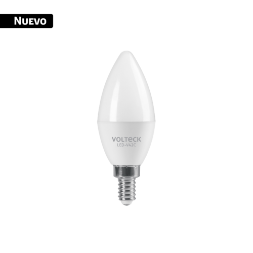 43754 - Foco LED tipo vela 4W (25W) 2400K luz ámbar, E12, VOLTECK