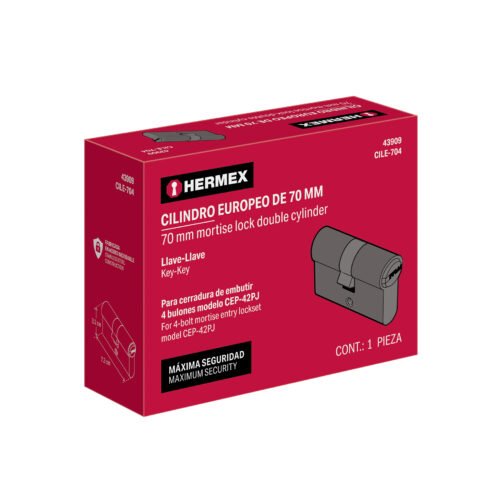 43909 - Cilindro Europeo de 70mm,llave-llave, HERMEX
