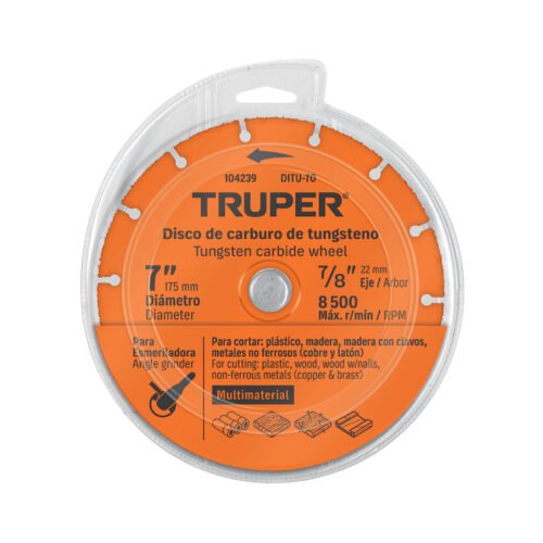 104239 - Disco 7' multimaterial de carburo de tungsteno, TRUPER