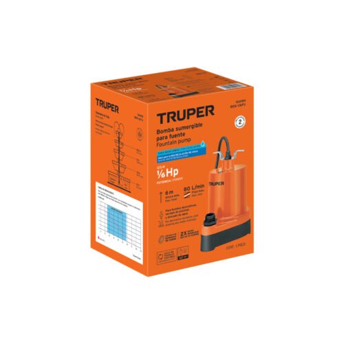 104199 - Bomba sumergible para fuente, 1/6 HP, TRUPER