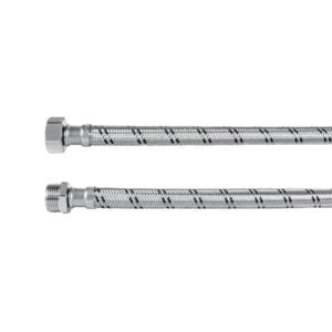 43733 - Manguera para boiler, acero inox. 1/2'H x 3/4'M, 80 cm