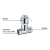 43854 - Llave con resorte para mingitorio, FOSET