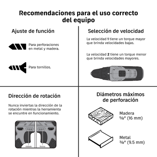29855 - Taladro/destornillador 3/8', 12V, 1 batería 2Ah, PRETUL