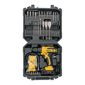 29856 - Kit taladro/destornillador 3/8', 12V, 33 accesorios, PRETUL