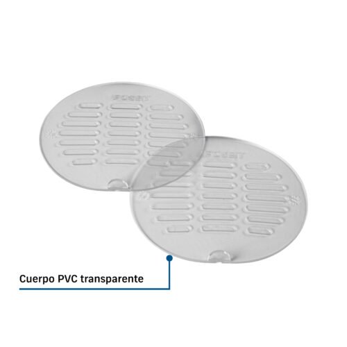 40052 - Juego 2 tapas transparentes de PVC para coladera 5', FOSET