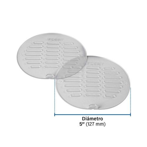 40052 - Juego 2 tapas transparentes de PVC para coladera 5', FOSET