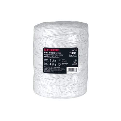 40054 - Rollo de rafia de 750 m color blanco calibre 6 g/m, FIERO