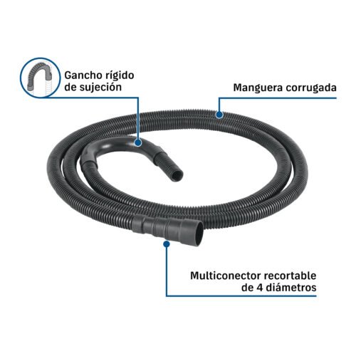 40980 - Manguera con multiconector, desagüe lavadora, 3 m, FOSET