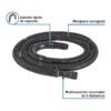 40982 - Manguera reforzada con multiconector, desagüe lavadora, 3 m