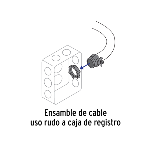 43552-2 43552 - Conector recto 1' para cable de uso rudo, VOLTECK